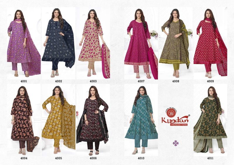 Anarkali Vol 4 By Kundan Cotton Anarkali Kurtis Set 